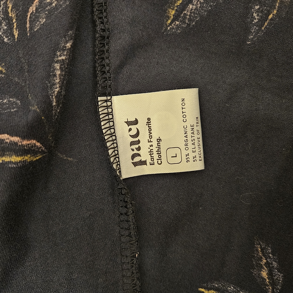 Pact Women's Black Maxi Dress with Leaf Print L - Picture 7 of 16